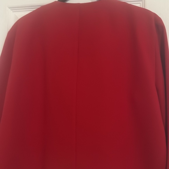 Zara Red Blazer Minimalist Collarless Design size XL new with tags - Picture 8 of 8